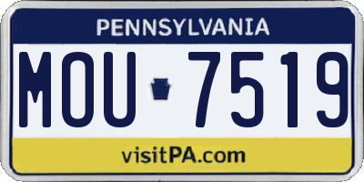 PA license plate MOU7519