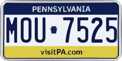 PA license plate MOU7525