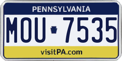 PA license plate MOU7535