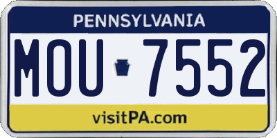 PA license plate MOU7552