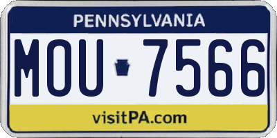 PA license plate MOU7566