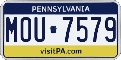 PA license plate MOU7579