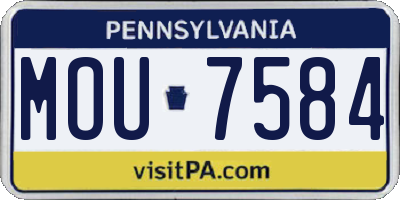 PA license plate MOU7584