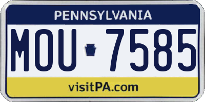 PA license plate MOU7585