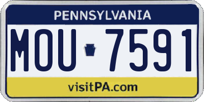 PA license plate MOU7591