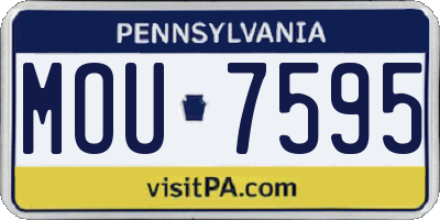 PA license plate MOU7595