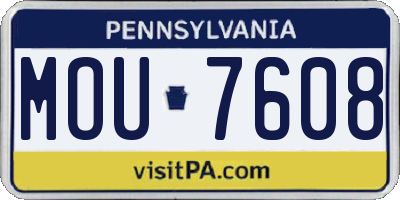 PA license plate MOU7608
