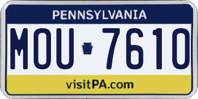 PA license plate MOU7610