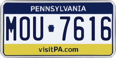 PA license plate MOU7616