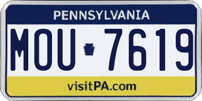 PA license plate MOU7619
