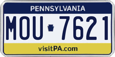 PA license plate MOU7621