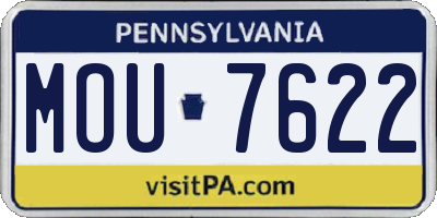 PA license plate MOU7622