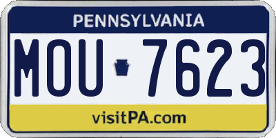 PA license plate MOU7623