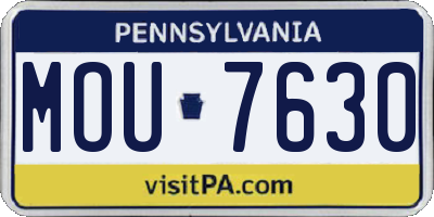 PA license plate MOU7630