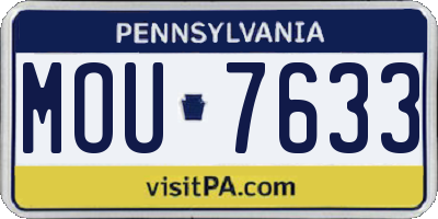 PA license plate MOU7633