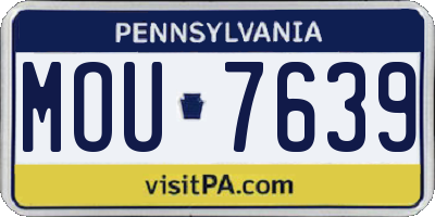 PA license plate MOU7639