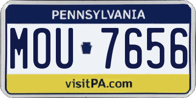 PA license plate MOU7656