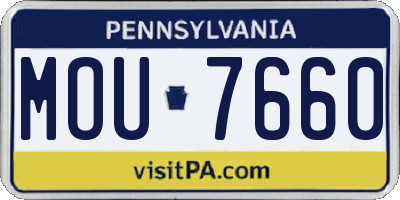 PA license plate MOU7660