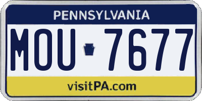 PA license plate MOU7677