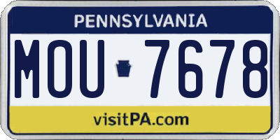 PA license plate MOU7678