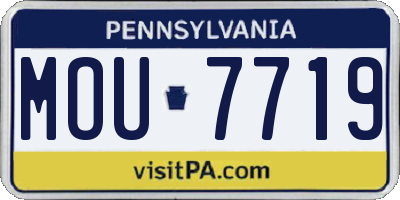 PA license plate MOU7719