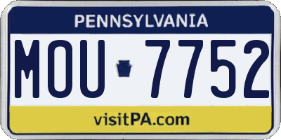 PA license plate MOU7752