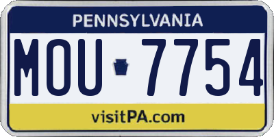 PA license plate MOU7754