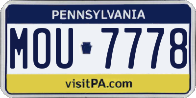 PA license plate MOU7778