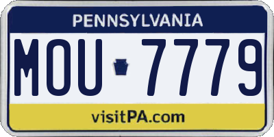 PA license plate MOU7779