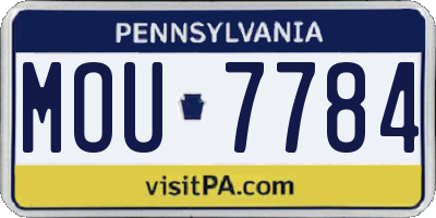 PA license plate MOU7784
