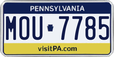 PA license plate MOU7785
