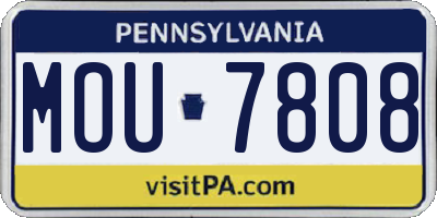 PA license plate MOU7808