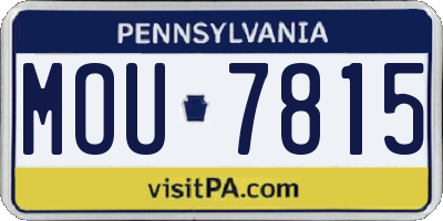 PA license plate MOU7815