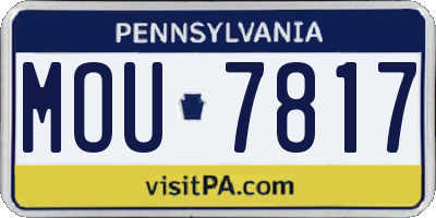 PA license plate MOU7817
