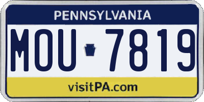PA license plate MOU7819