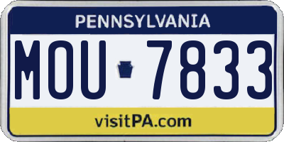 PA license plate MOU7833