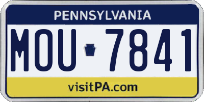 PA license plate MOU7841