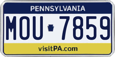PA license plate MOU7859