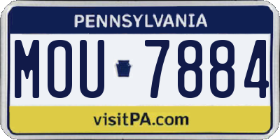 PA license plate MOU7884