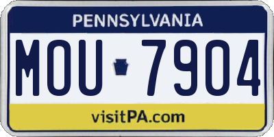 PA license plate MOU7904