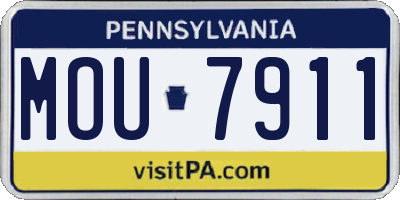 PA license plate MOU7911
