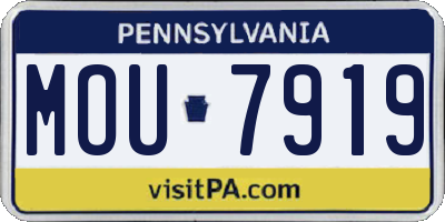 PA license plate MOU7919