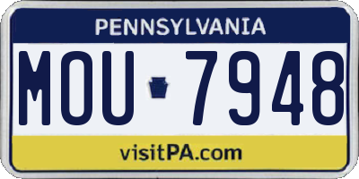 PA license plate MOU7948