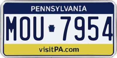 PA license plate MOU7954