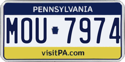 PA license plate MOU7974