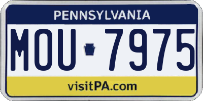 PA license plate MOU7975