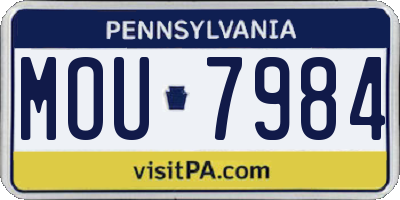 PA license plate MOU7984