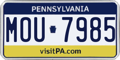 PA license plate MOU7985