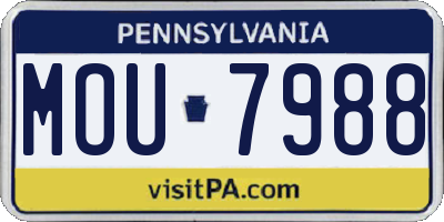 PA license plate MOU7988