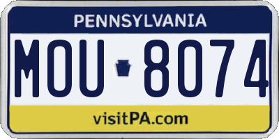 PA license plate MOU8074